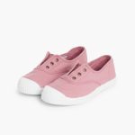 Zapato lona sin cordones rosado