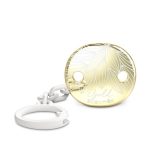 Broche de chupeta  gold blanco