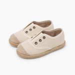 Zapatilla lino sin cordones beige