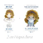 Libro  2 en 1 tapa dura ¨El vaso de agua¨ + diario ¨mi vaso¨