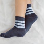 Calcetín corto con rayas Navy Blue