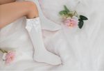 Calcetín elegante con Lazo white