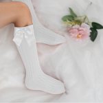 Calcetín elegante con Lazo white
