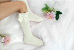 Calcetín elegante con Lazo Ivory