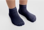Calcetin corto acanalado Navy Blue