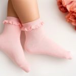 Calcetín corto de encaje Baby Pink