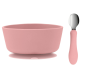 Bowl silicón + cuchara Rosa