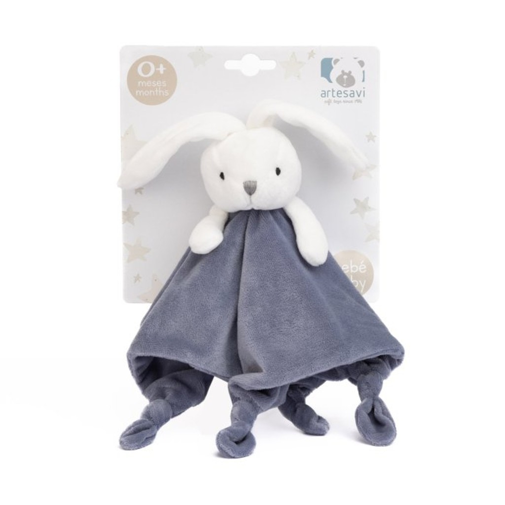 749-019b03a2-bdd7-72bc-9968-42c03fdc7728.jpg Doudou conejito azul/blanco 25x25 cm - Imagen 1