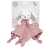 Doudou conejito rosa/blanco 25x25 cm
