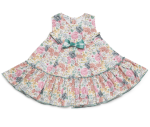 Vestido volantes flores cuadro - Imagen 2