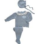 Conjunto 3p Avellana azul pastel