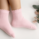 Calcetín corto de perla baby pink