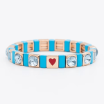 Pulsera kids diamantes celeste