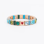 Pulsera kids diamantes azul y verde