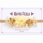 Vincha para bebé preservados flor amarilla beige