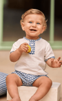 Conjunto camisa manga corta ballenas - 6 meses, 7 Bancas