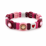 Pulsera kids diamantes fucsia y lila