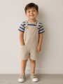 Overall corto orgánico con camisa índigo - 9 meses, Aleste