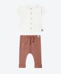 Conjunto camisa y pantalón terracota - 3 meses, 7 Bancas