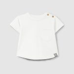 Camiseta de punto liso blanca