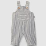 Overall de tela a rayas con bolsillo indigo