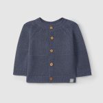 sueter de punto con cuello redondo azul