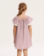 Vestido malva con manga volante - Imagen 2
