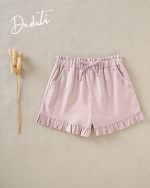 Short malva con bordado en los bolsillos laterales