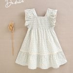 Vestido  flores con nido de abeja