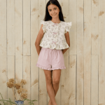 Conjunto short bambula flores