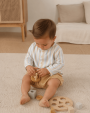 Conjunto de bebé con camisa de rayas y short mostaza bombacho - 9 meses, Aleste