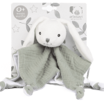 Doudou Conejito muselina verde 25x25cm