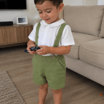 Conjunto short con tirantes Verde