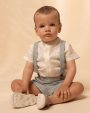 Conjunto short lino tirantes turquesa - 3 meses, 7 Bancas