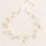 Corona flexible de perlas naturales y beads-Dorada